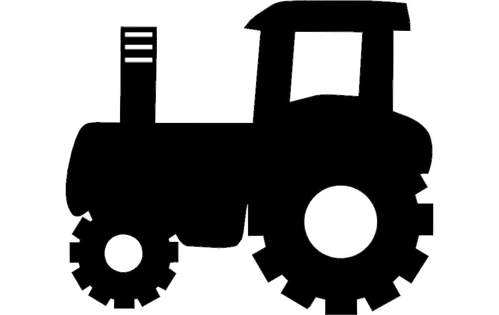 Tractor silhouette vector art dxf File