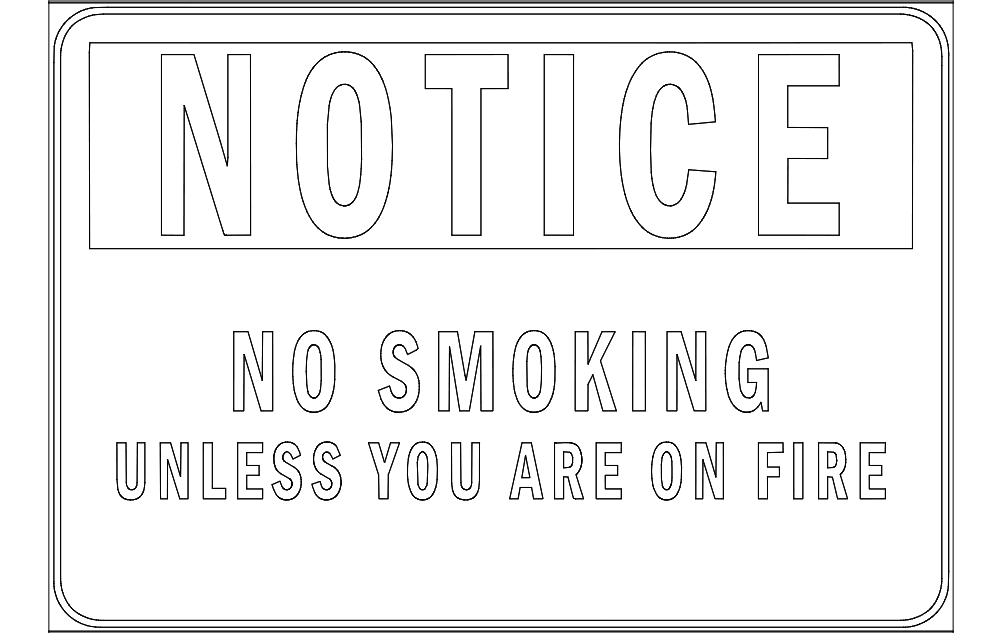 Уведомление о запрете курения в файле dxf