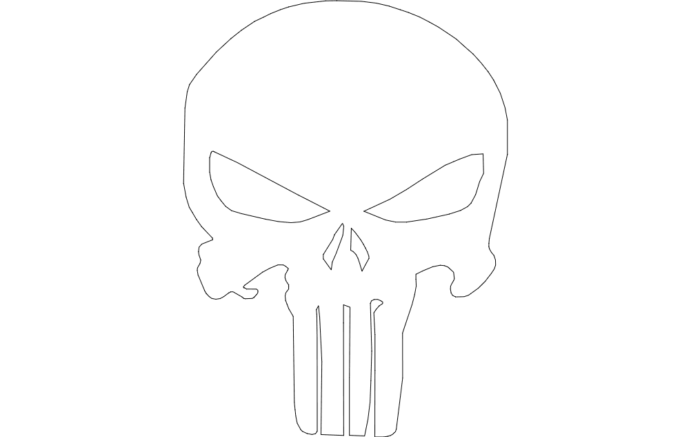 Le fichier dxf Punisher Skull Silhouette