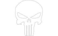 Archivo dxf de la silueta del cráneo de Punisher