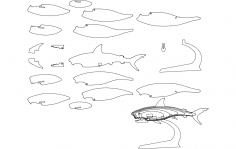 Tiburón 3D Puzzle archivo dxf