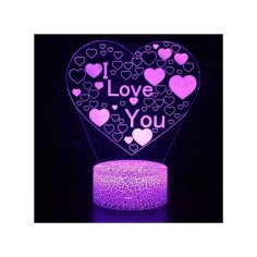Laser Cut I Love You 3D Night Light Acrylic Lamp