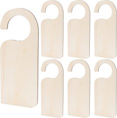 Laser Cut Unfinished Wood Door Knob Sign Blank Wooden Hanger Plaque