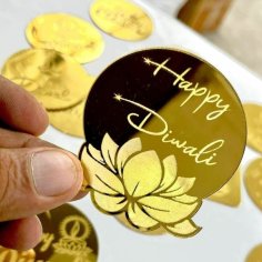 Laser Cut Happy Diwali Acrylic Gift Tag