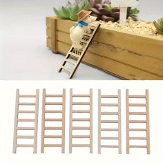 Laser Cut Mini Wooden Staircase Model Diy Micro Landscape Decor Mini Ladder For Diy Crafts