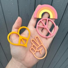 Laser Cut Peace Sign Cake Topper, Peace Sign Hand Cake Topper