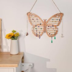 Laser Cut Wood Butterfly Earring Holder for Girls