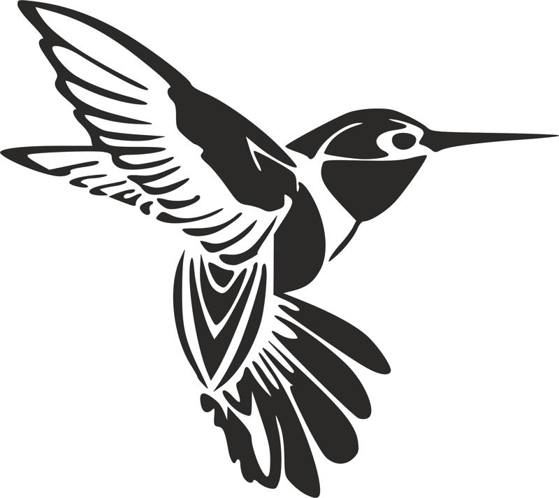 Archivo dxf del tatuaje del pájaro del colibrí