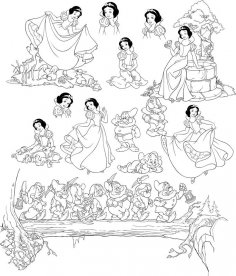 Pretty Snow White And Seven Dwarfs Grumpy Free Vector