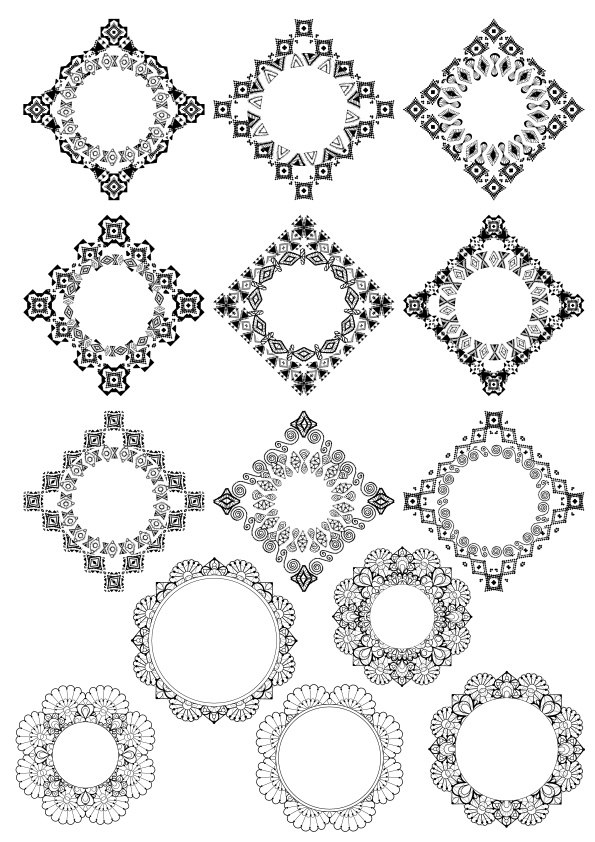 Conjunto de vectores de diseño de borde abstracto