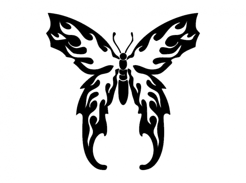Пылающая бабочка dxf файл