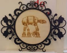 Laser Etched ATAT Walker In A Laser Cut Frame