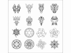 Tattoo Vector Set 3 dxf File