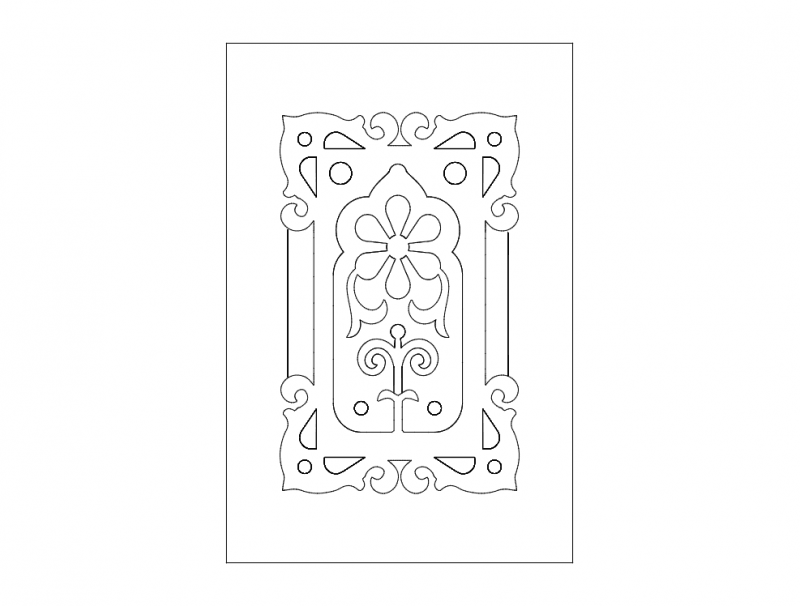 Tür-Design-Blumen-dxf-Datei