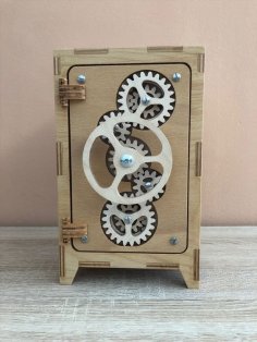 Laser Cut Wooden Box With Gears