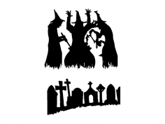 Halloween-Friedhof-dxf-Datei