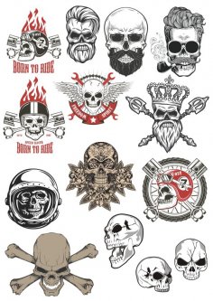 Skull motorclub stock vector Free Vector