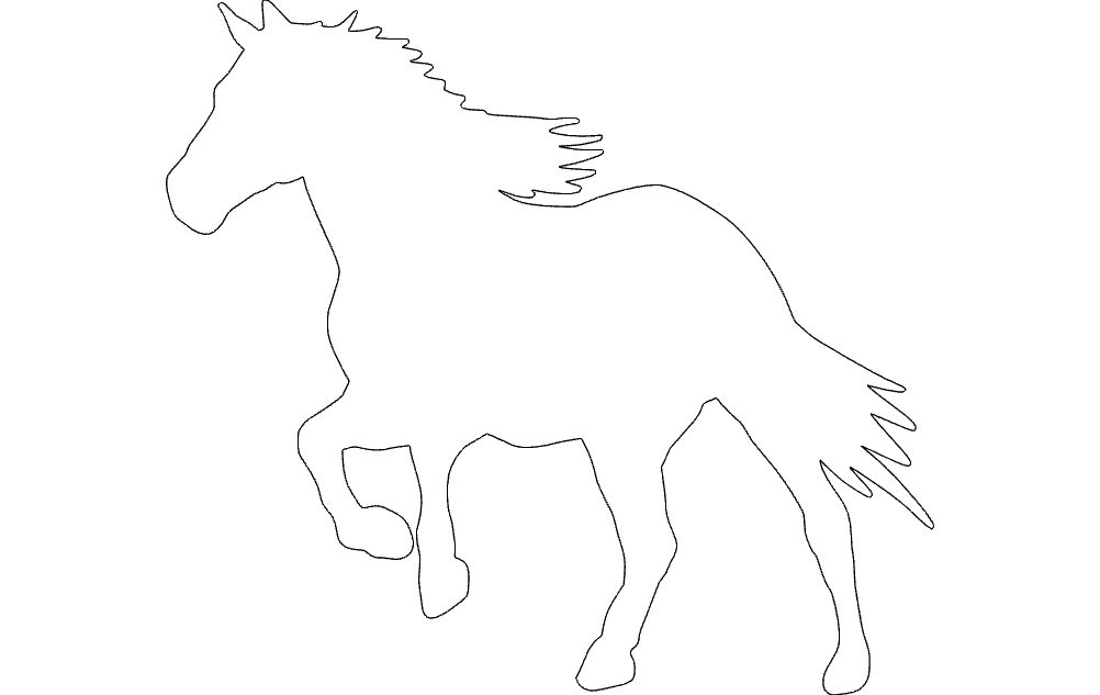 Силуэт бегущей лошади в формате dxf