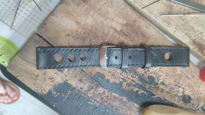 Laser Cut Rallye Style Watch Band Strap Leather Fabric