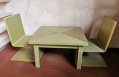 Dollhouse Table And Chairs 3D Printer Model