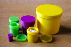 Customizable Round Box With Threaded Lid 3D Printer Model