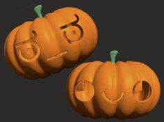 Kaomoji Halloween Pumpkin 3D Printer Model