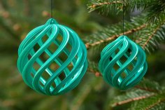 Spiral Christmas Balls 3D Printer Model