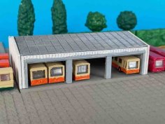 Bus Depot 1 (z-scale) 3D Printer Model