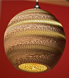 Laser Cut Spherical Cardboard Lamp SVG File