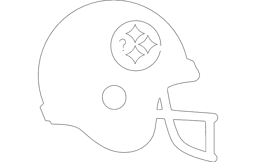 Fichier dxf de silhouette de casque de football