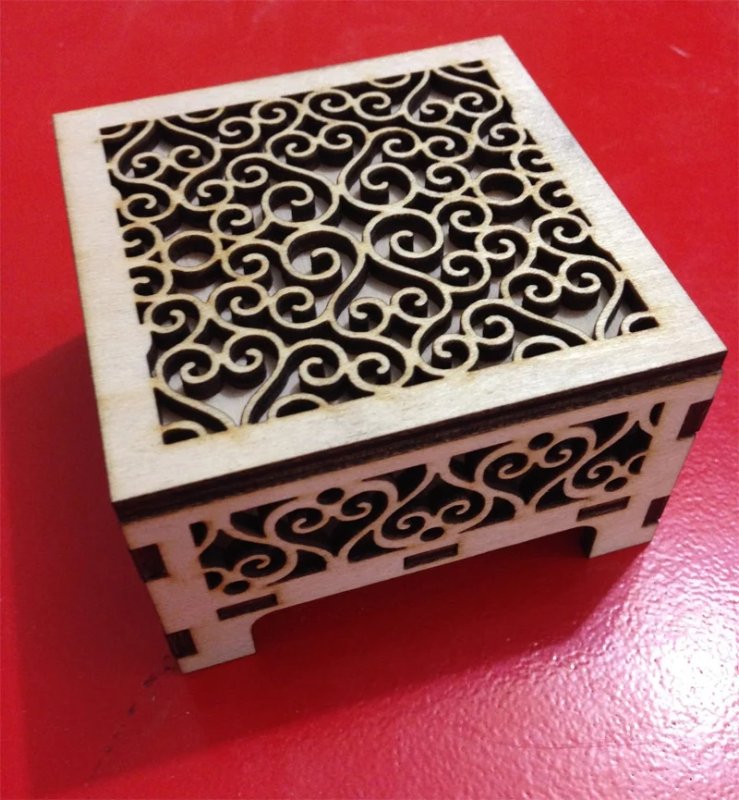 Laser Cut Wooden Box 3mm Free Vector