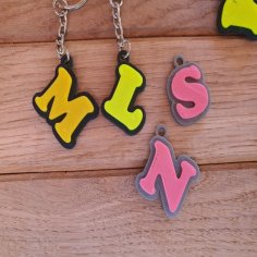 Simple Keychain Letters 3D Printer Model