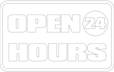 Open 24 Hours Board dxf File