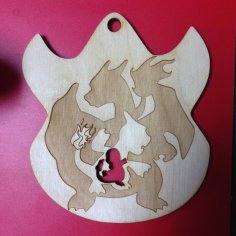 Laser Cut Fire Pokemon Flame Ornament