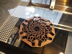 Laser Cut Inward Arrows Mandala Coaster