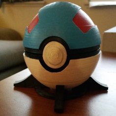 Magnetic Hinge-less Pokeball Remix 3D Printer Model