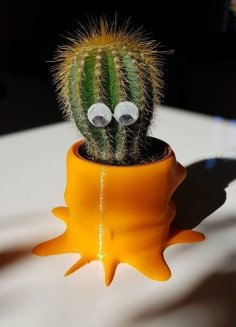 Cute Alien Cactus Planter Pot 3D Printer Model