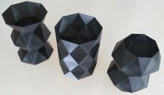 LowPoly Hexagonal Vase Set 3D Printer Model