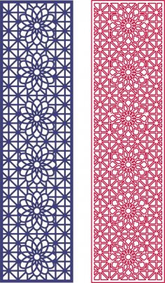 Seamless Curved Star Pattern Design dxf File