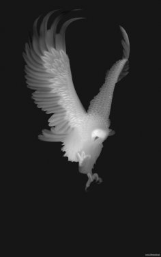 Изображение Eagle в оттенках серого для 3D-маршрутизации с ЧПУ