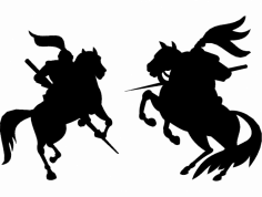 Fichier dxf de silhouette de cheval de guerre