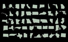 Laser Cut State Outlines – All 50 States – DXF Files