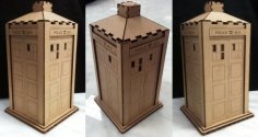 Laser Cut Tardis : Cardboard Version