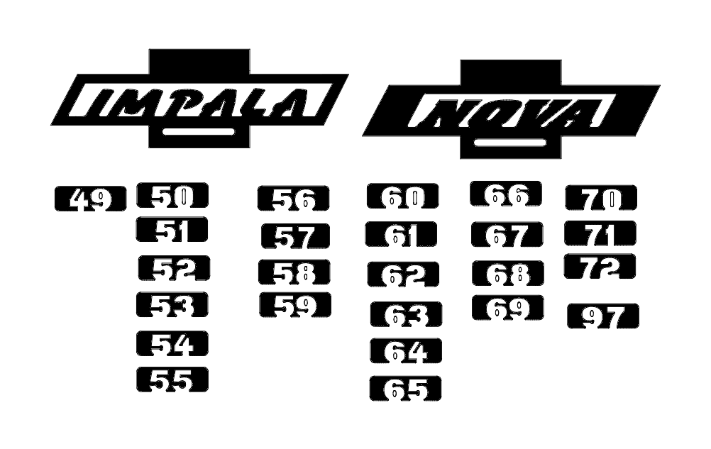 Логотип Chevy Impala и файл Nova dxf