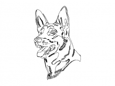 German Shepard dog dxf File