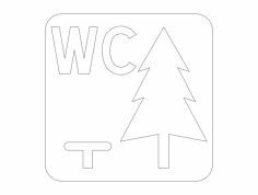 Norwegian service road sign – Rest stop with WC dxf File
