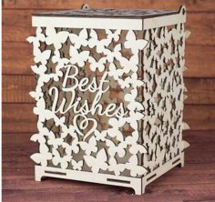 Wedding box for money Butterflies Free Vector