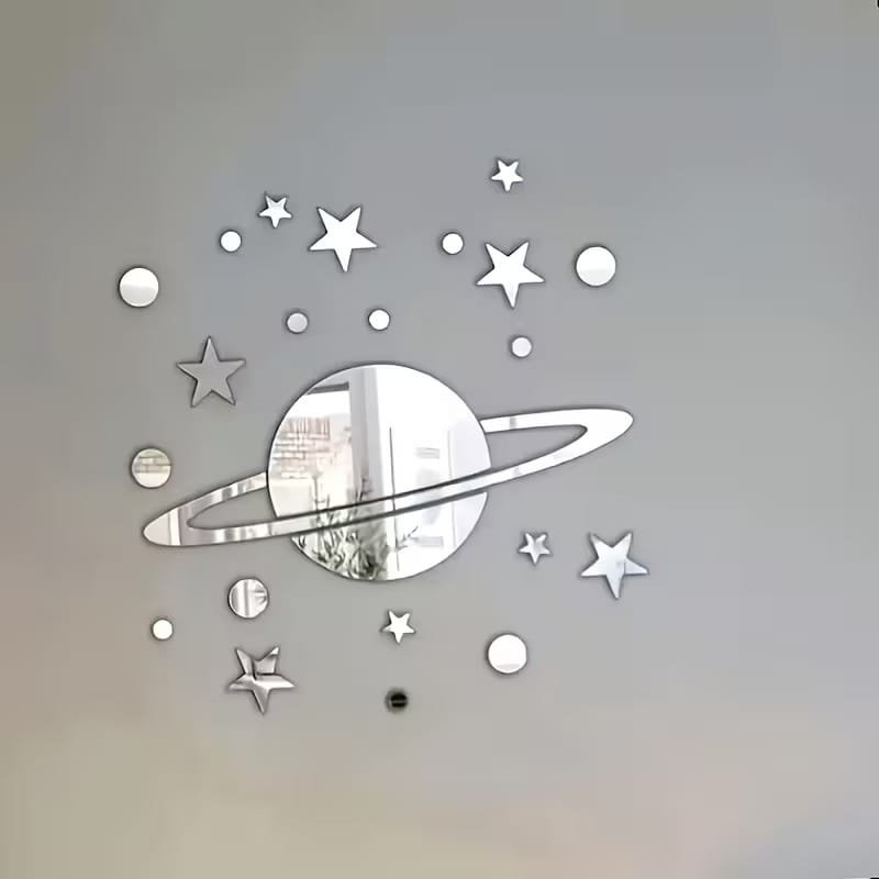 Laser Cut Acrylic Planet Space Wall Stickers Modern Style Decor