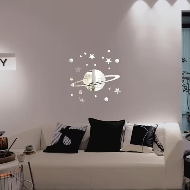 Laser Cut Acrylic Planet Space Wall Stickers Modern Style Decor