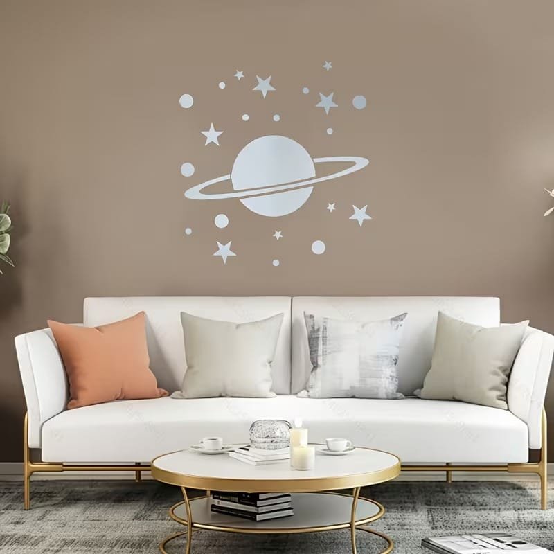 Laser Cut Acrylic Planet Space Wall Stickers Modern Style Decor